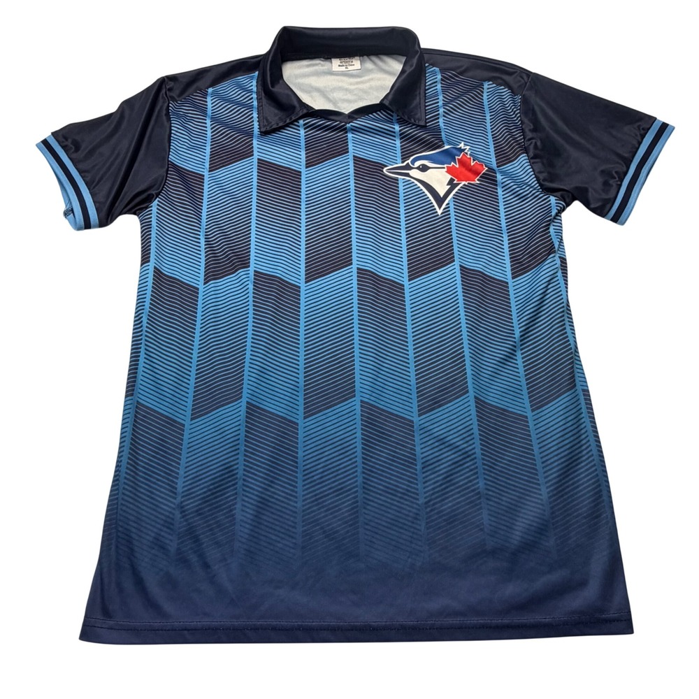 Toronto Blue Jays BDA Sports Men XL Blue Chevron Polo Shirt MLB Baseball Jersey